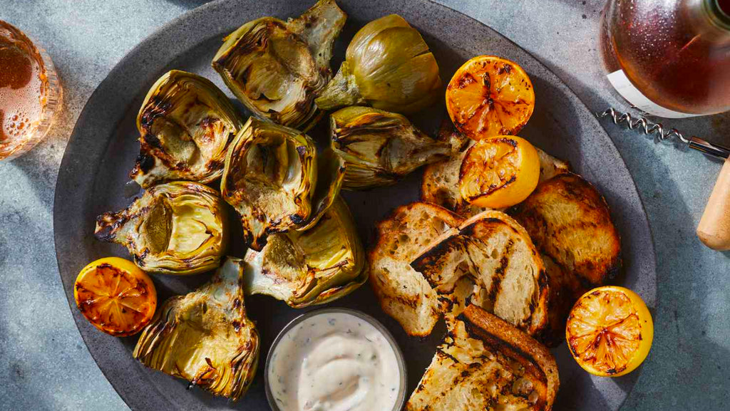 Grilled Artichokes with Meyer Lemon Aioli